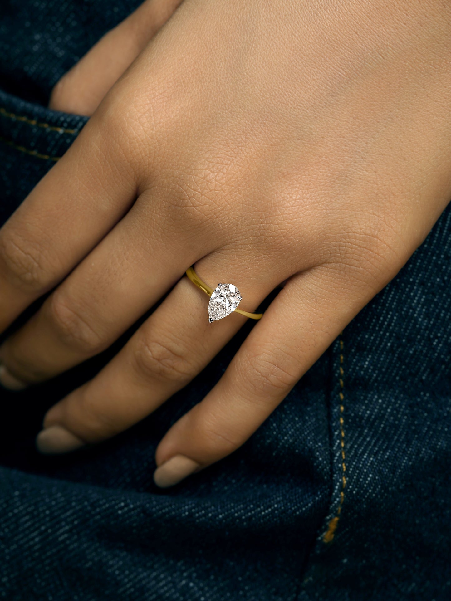 Minimalist Pear Cut Ring
