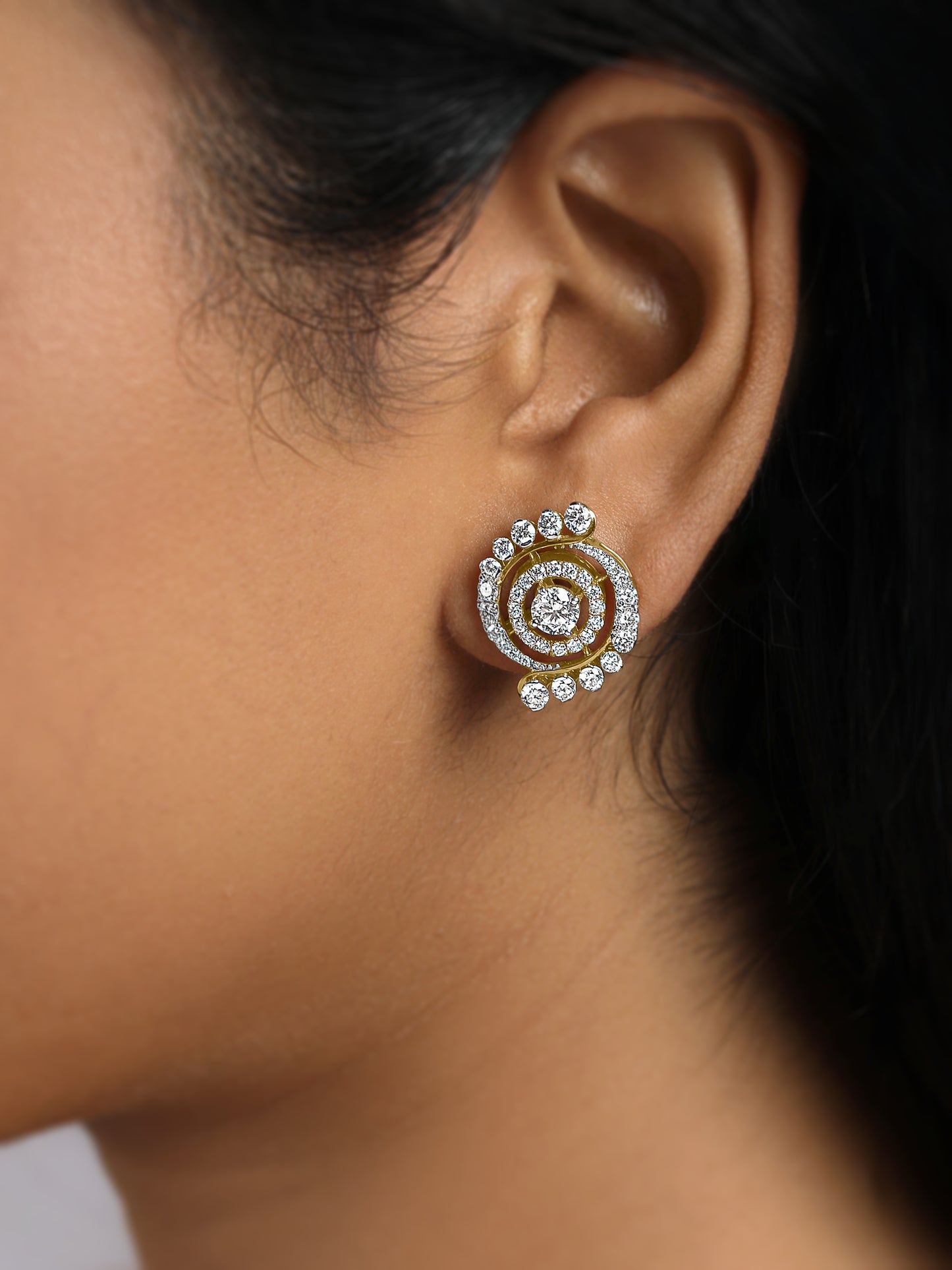 Radiant Spiral Diamond Earrings