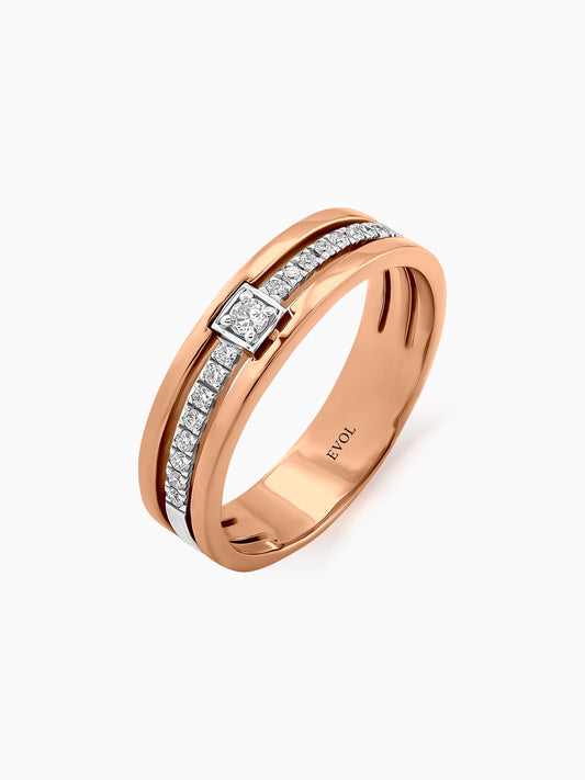 Refined Round Diamond Band Ring