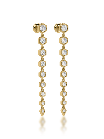 Starlit Symphony Diamond Drop Earrings