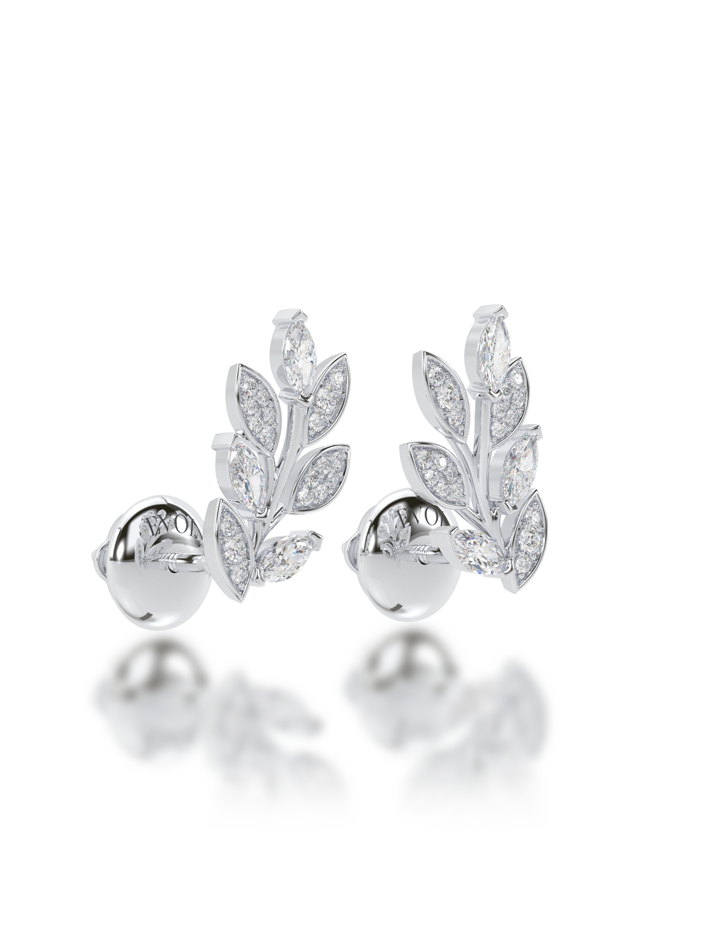 Evergreen Sparkle Leaf Studs