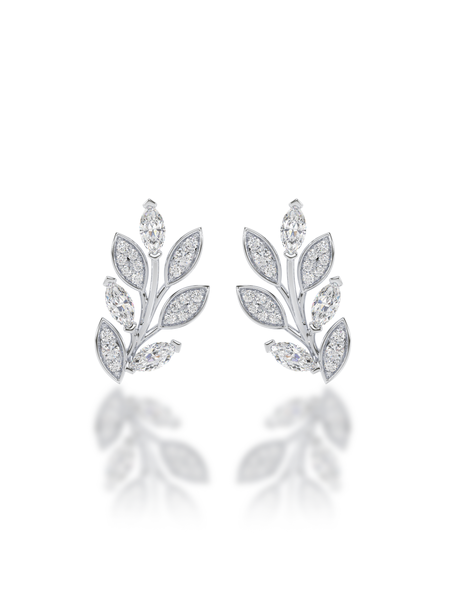 Evergreen Sparkle Leaf Studs