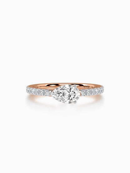 Pear Diamond Accent Ring