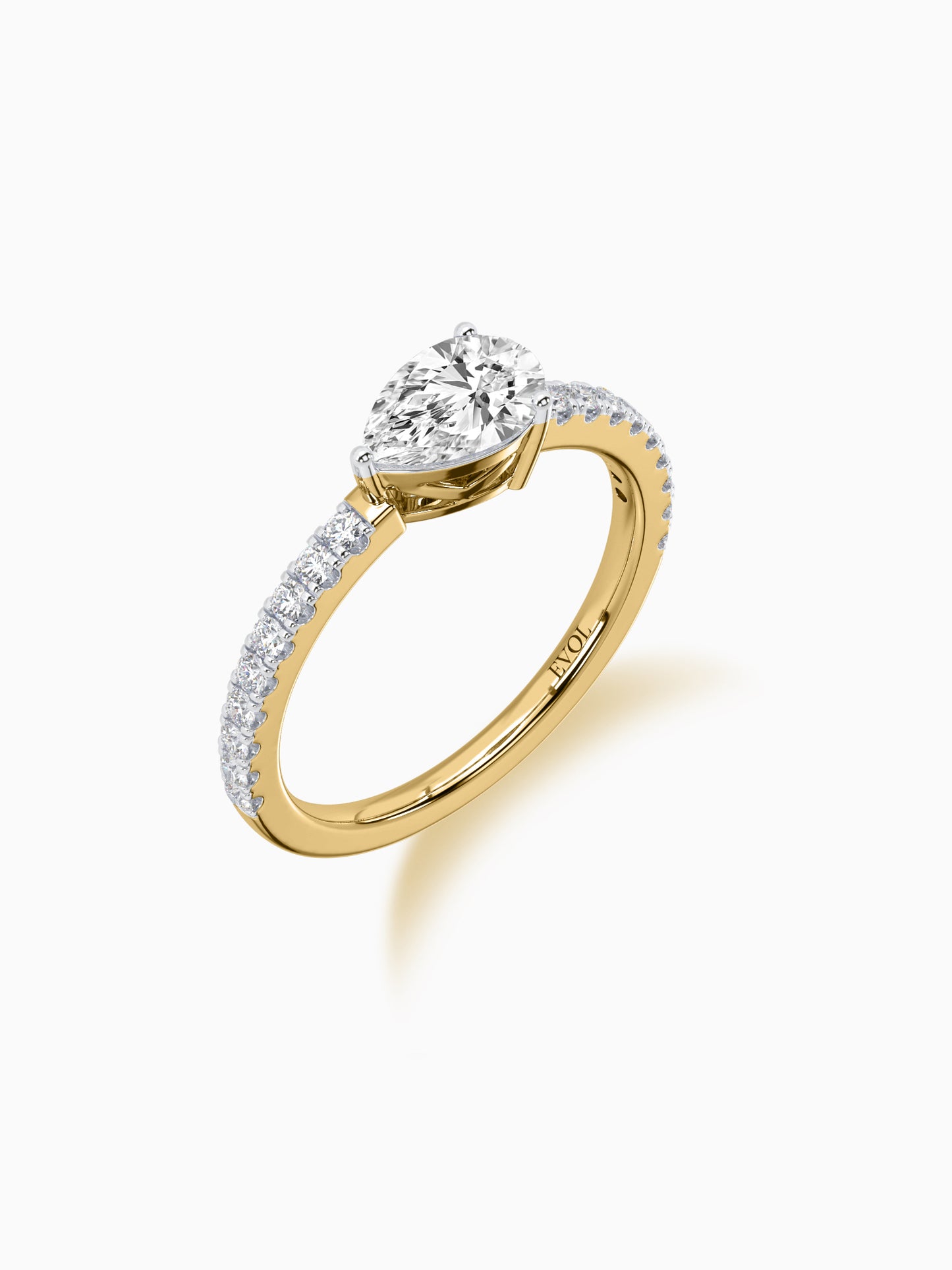 Pear Diamond Accent Ring