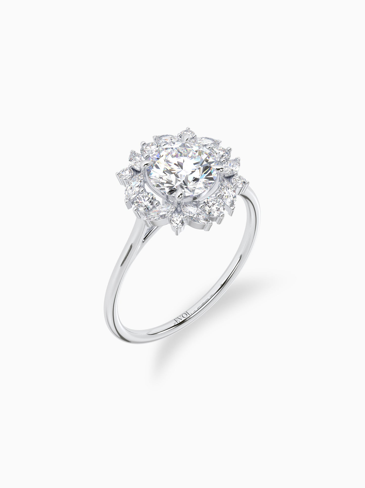 Timeless floral diamond ring