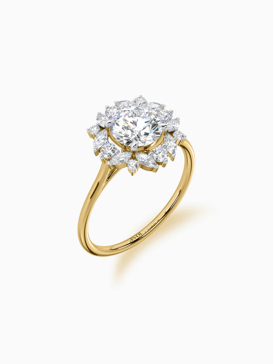 Timeless floral diamond ring