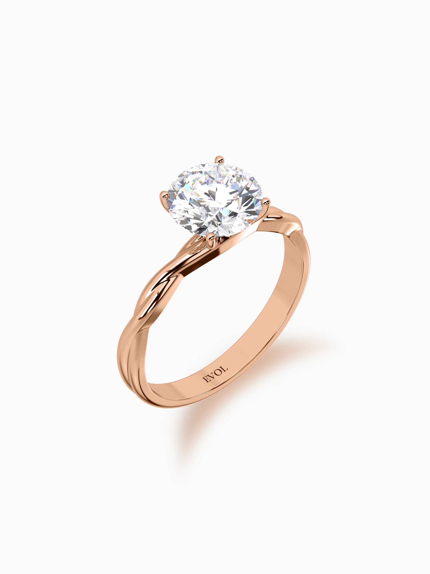 Modern twist diamond ring