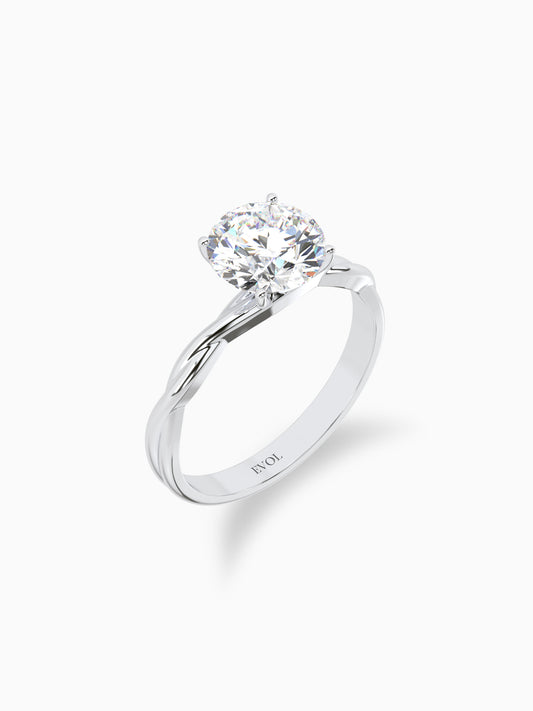 Modern twist diamond ring