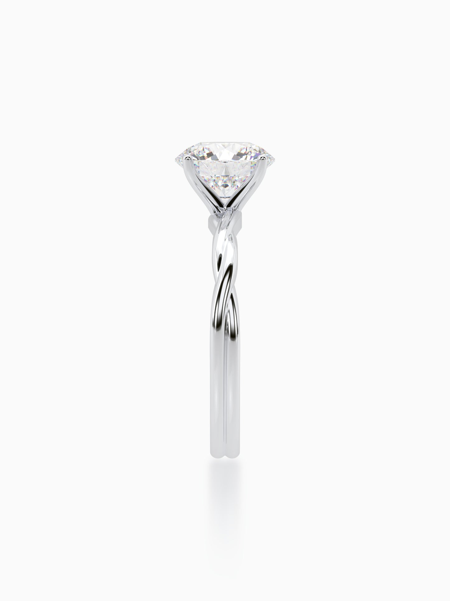 Modern twist diamond ring