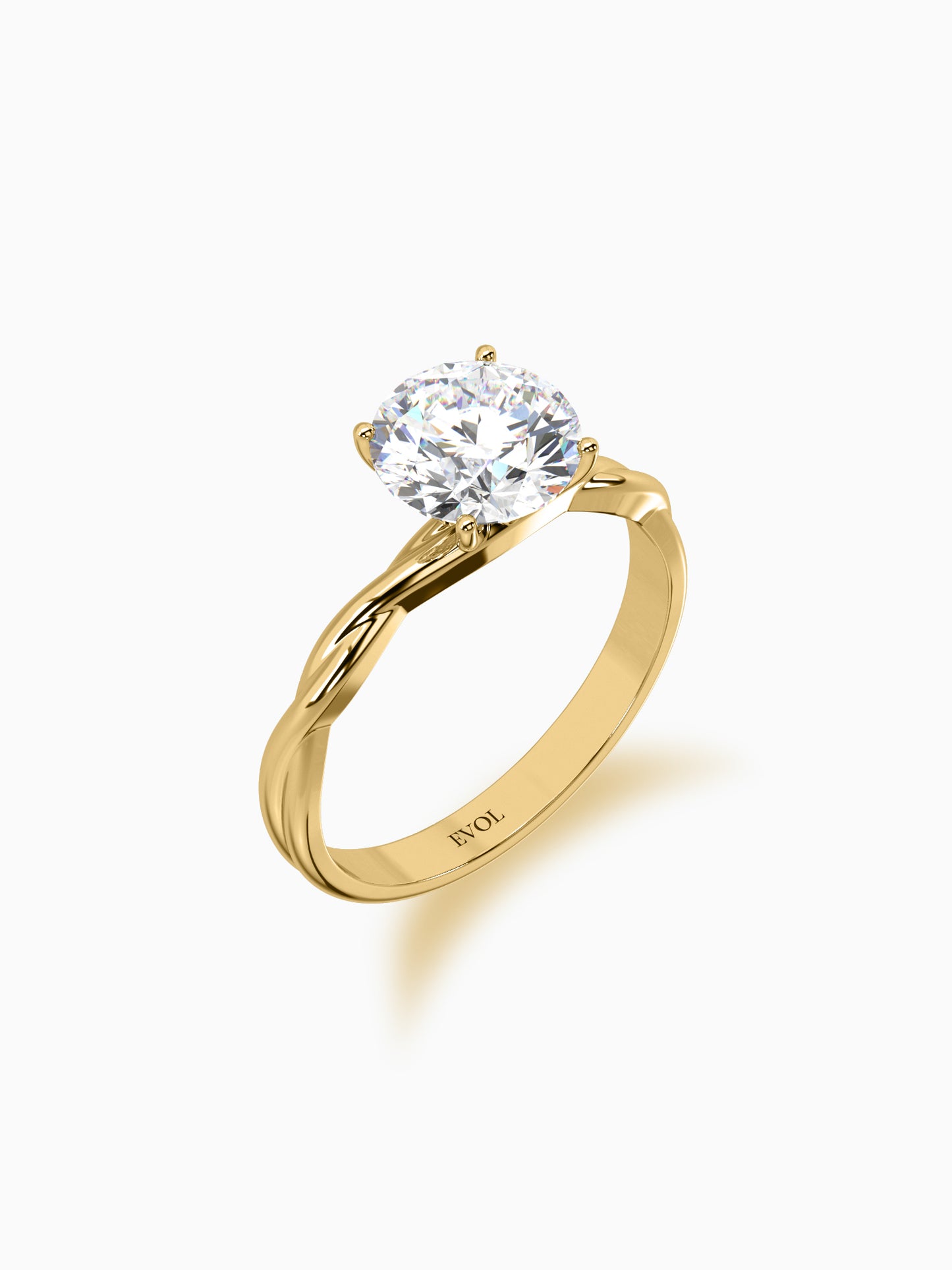 Modern twist diamond ring