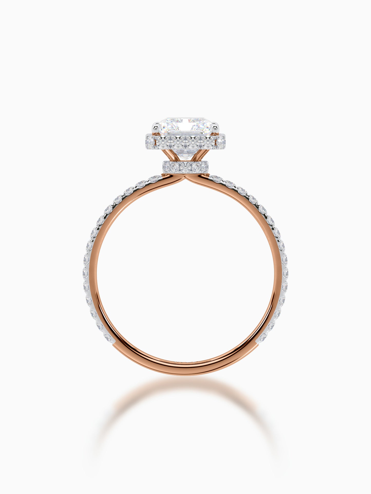 Eros halo diamond ring