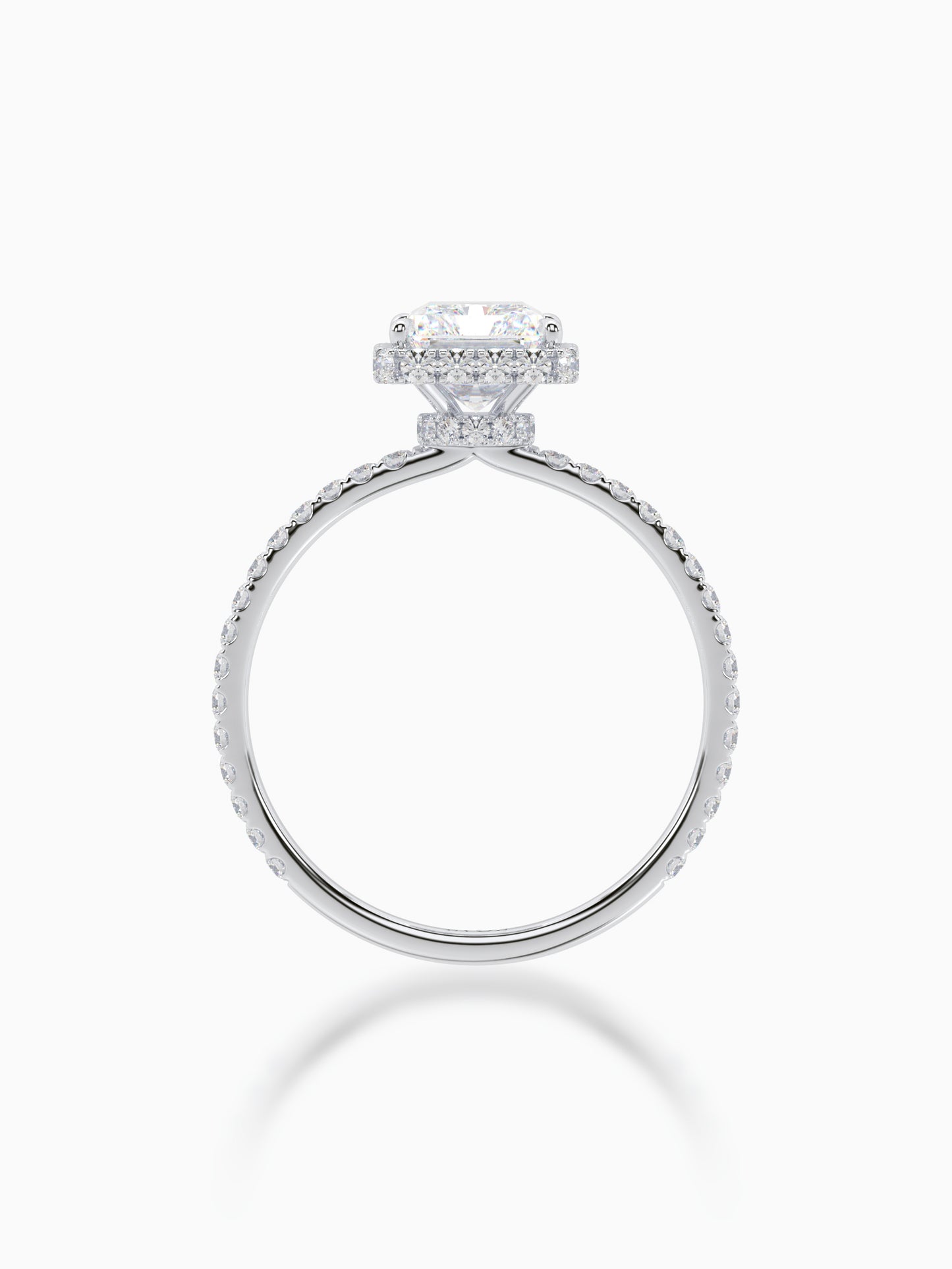 Eros halo diamond ring