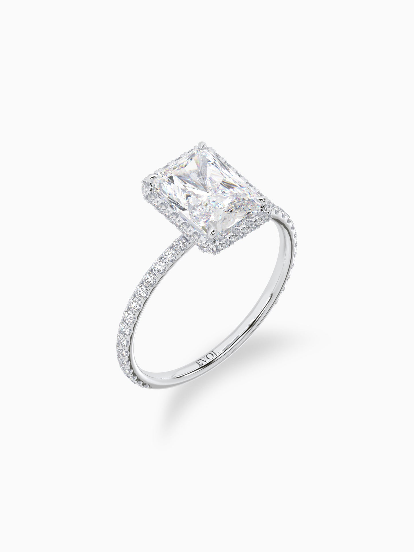 Eros halo diamond ring