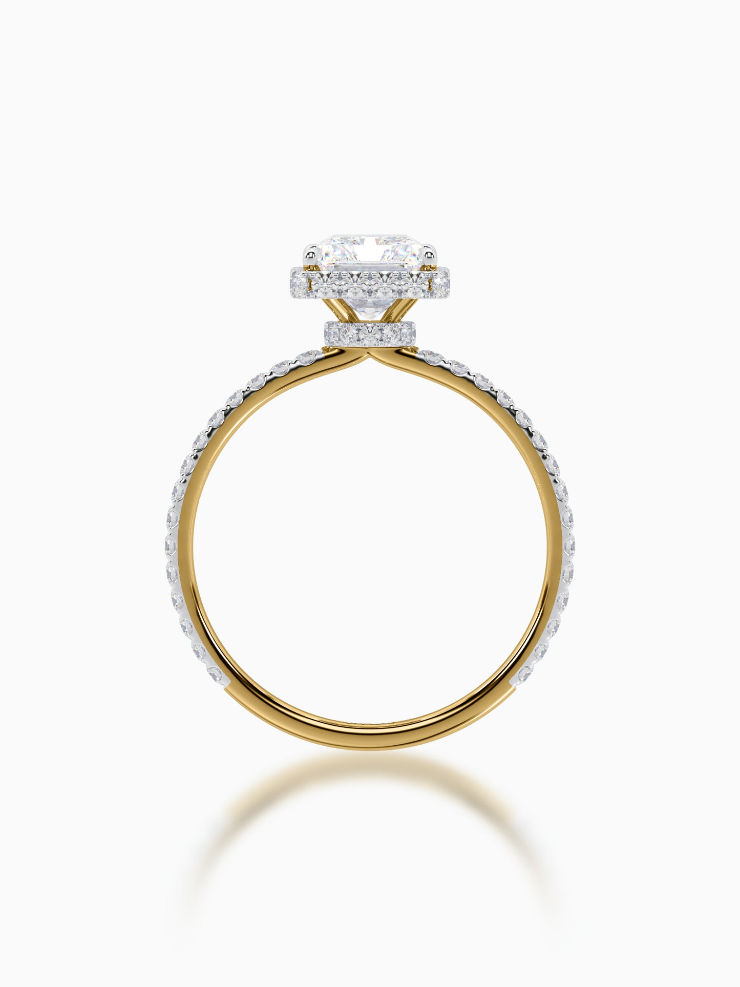 Eros halo diamond ring