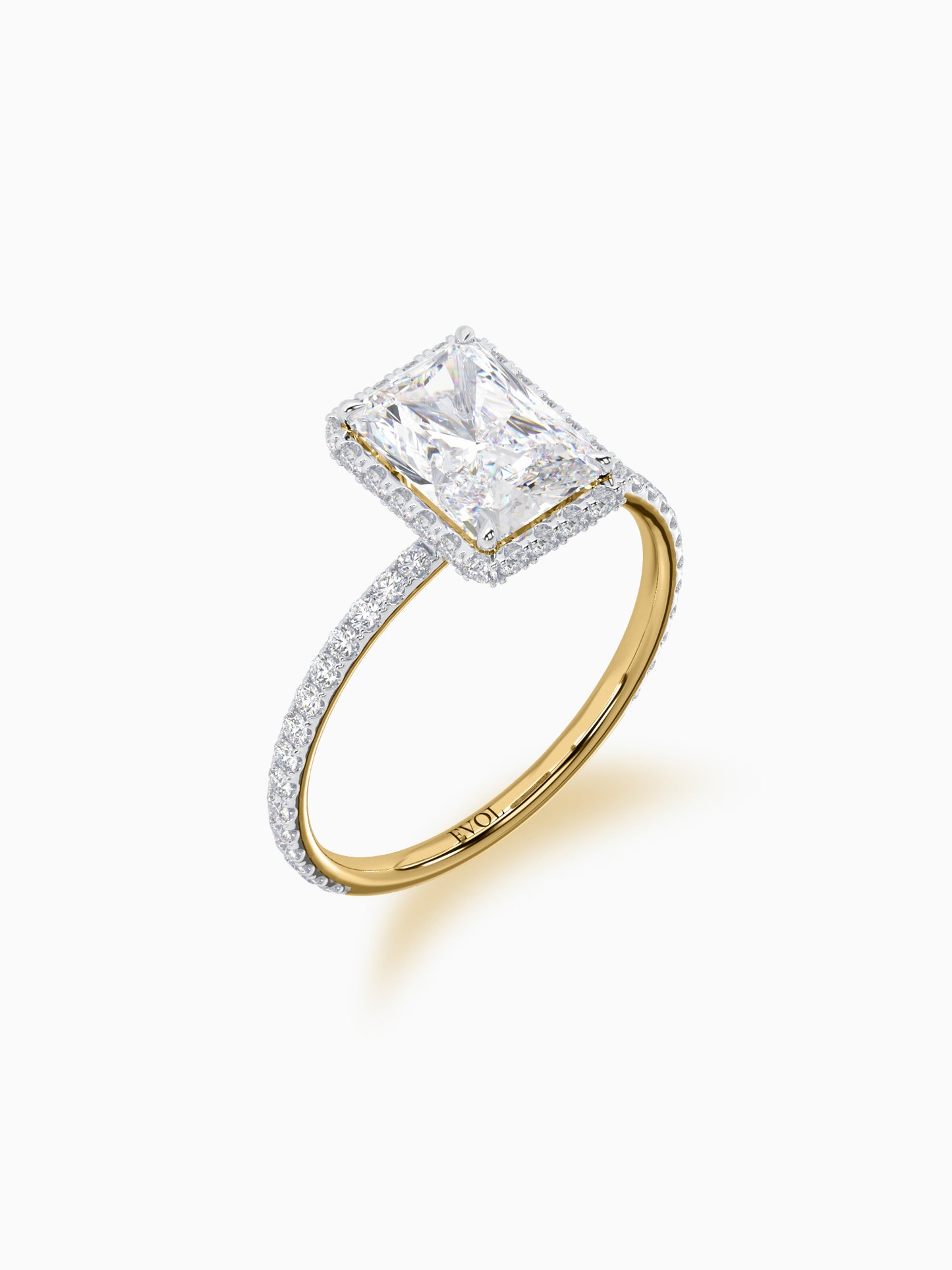 Eros halo diamond ring