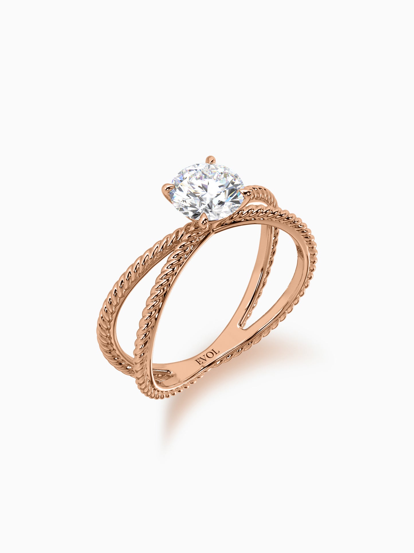 Intertwined charm diamond ring