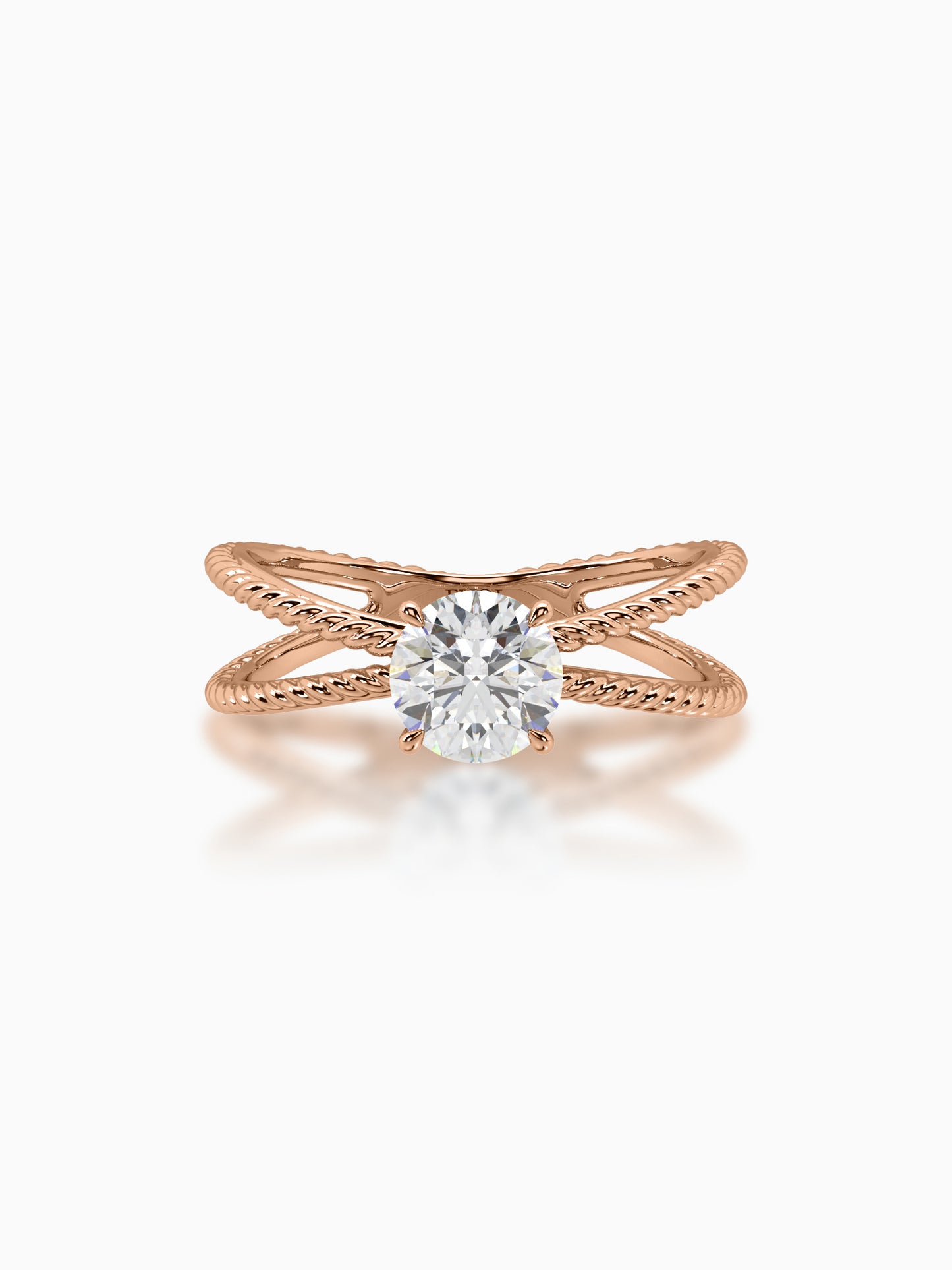 Intertwined charm diamond ring