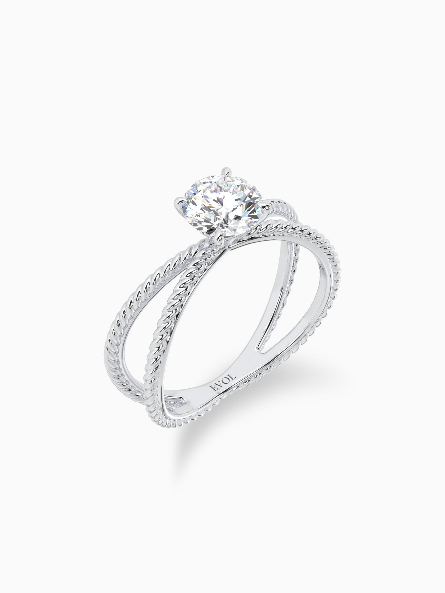 Intertwined charm diamond ring