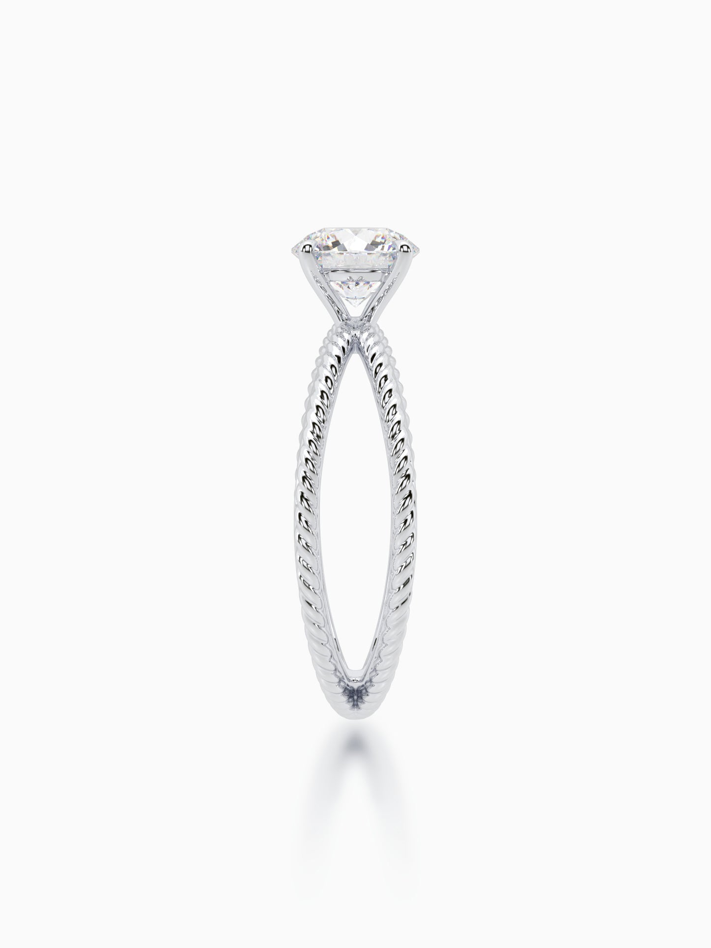 Intertwined charm diamond ring