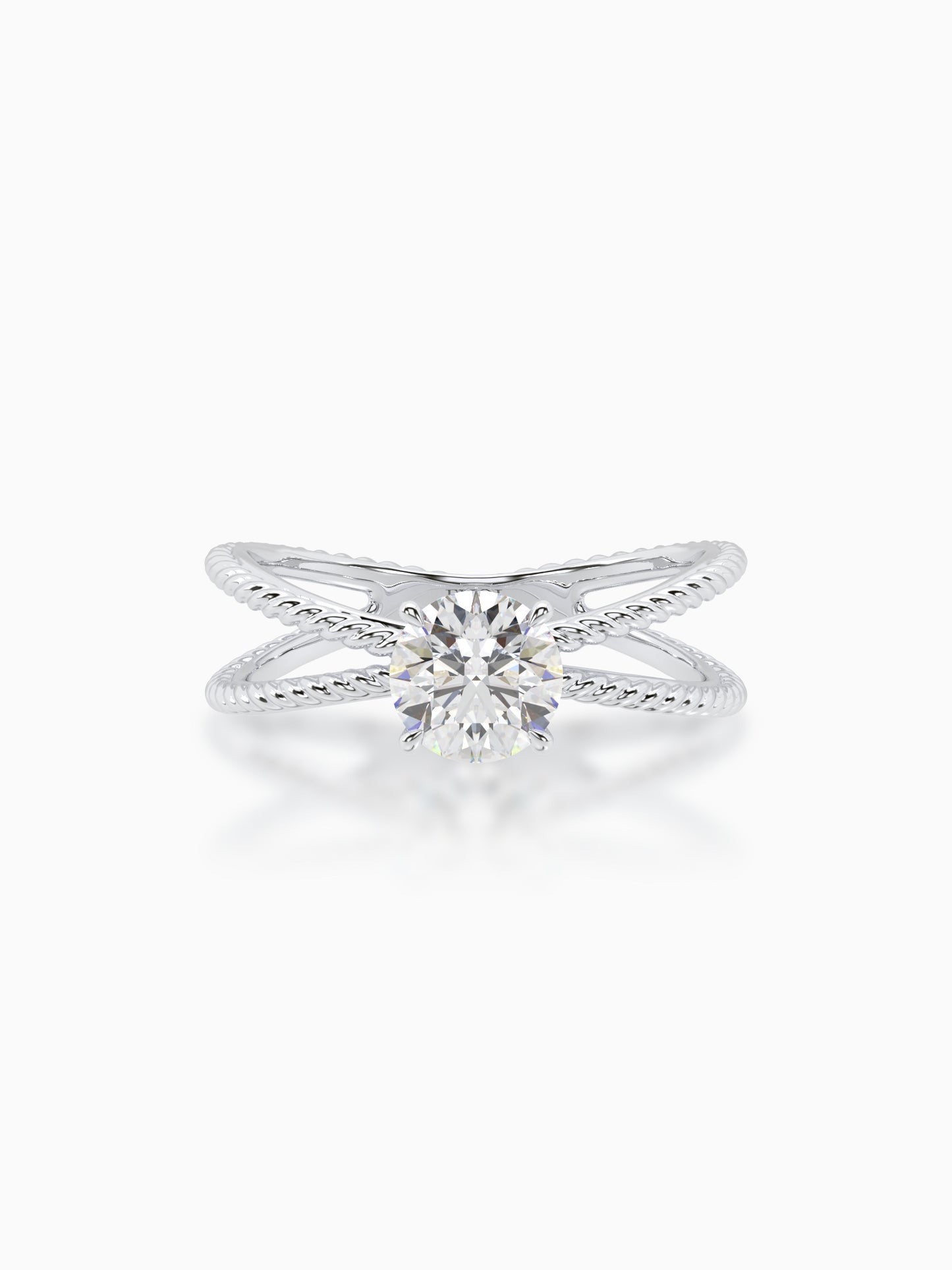 Intertwined charm diamond ring