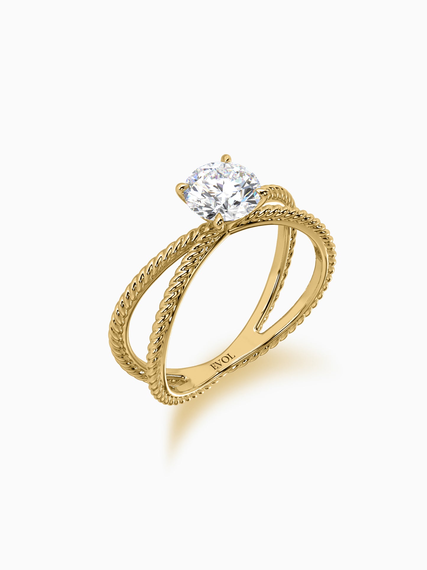 Intertwined charm diamond ring