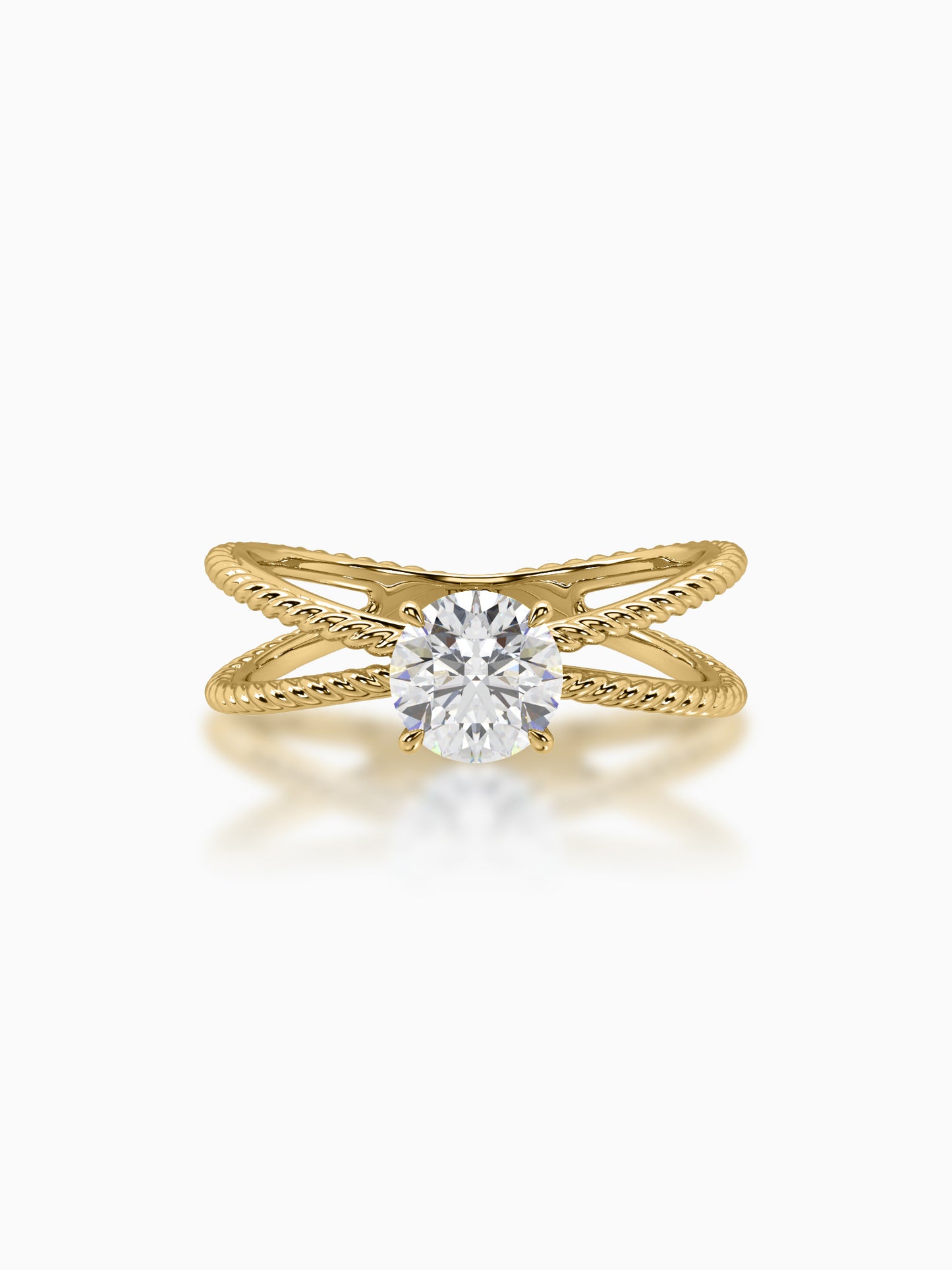 Intertwined charm diamond ring