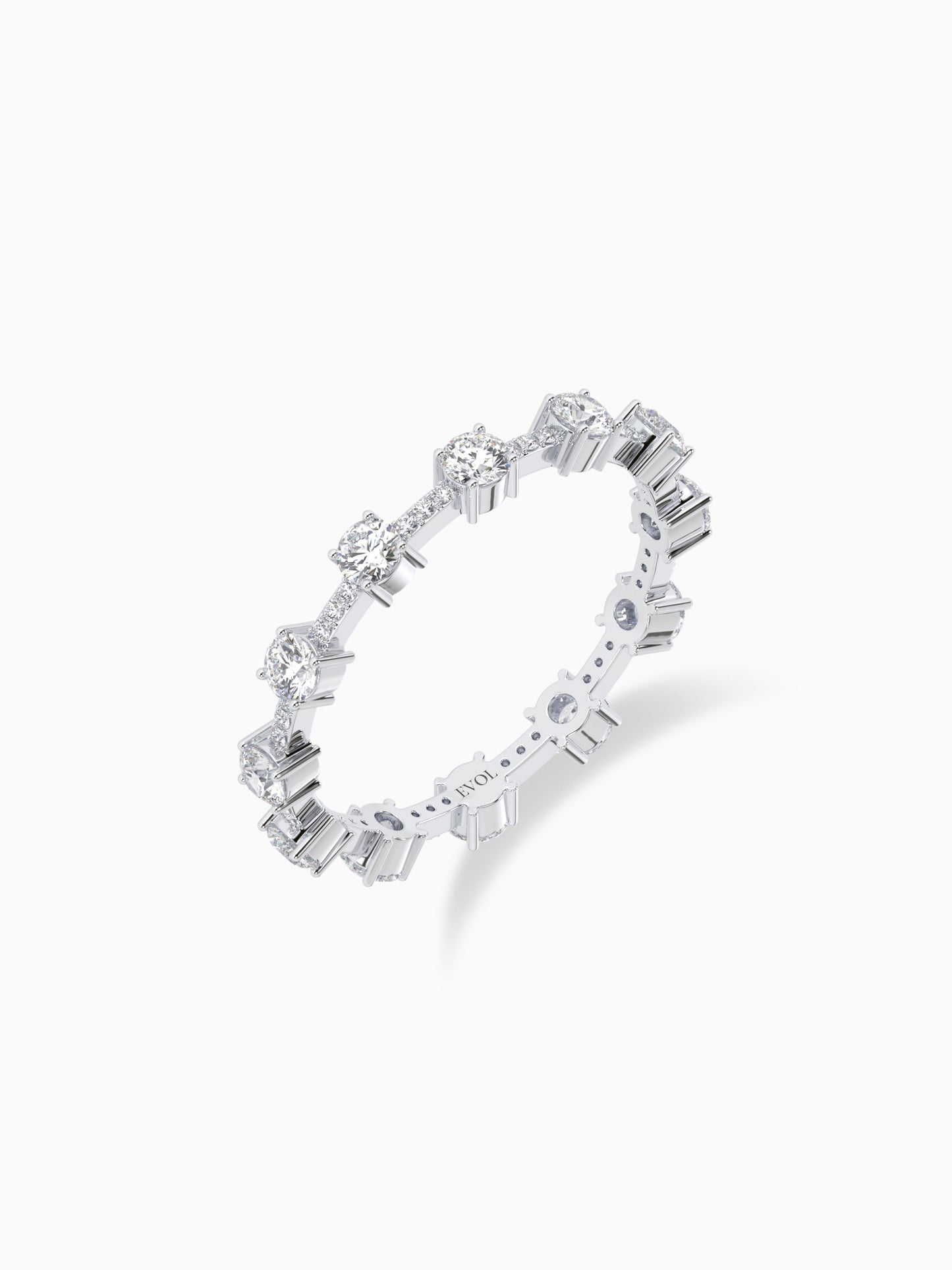 Solar diamond eternity ring