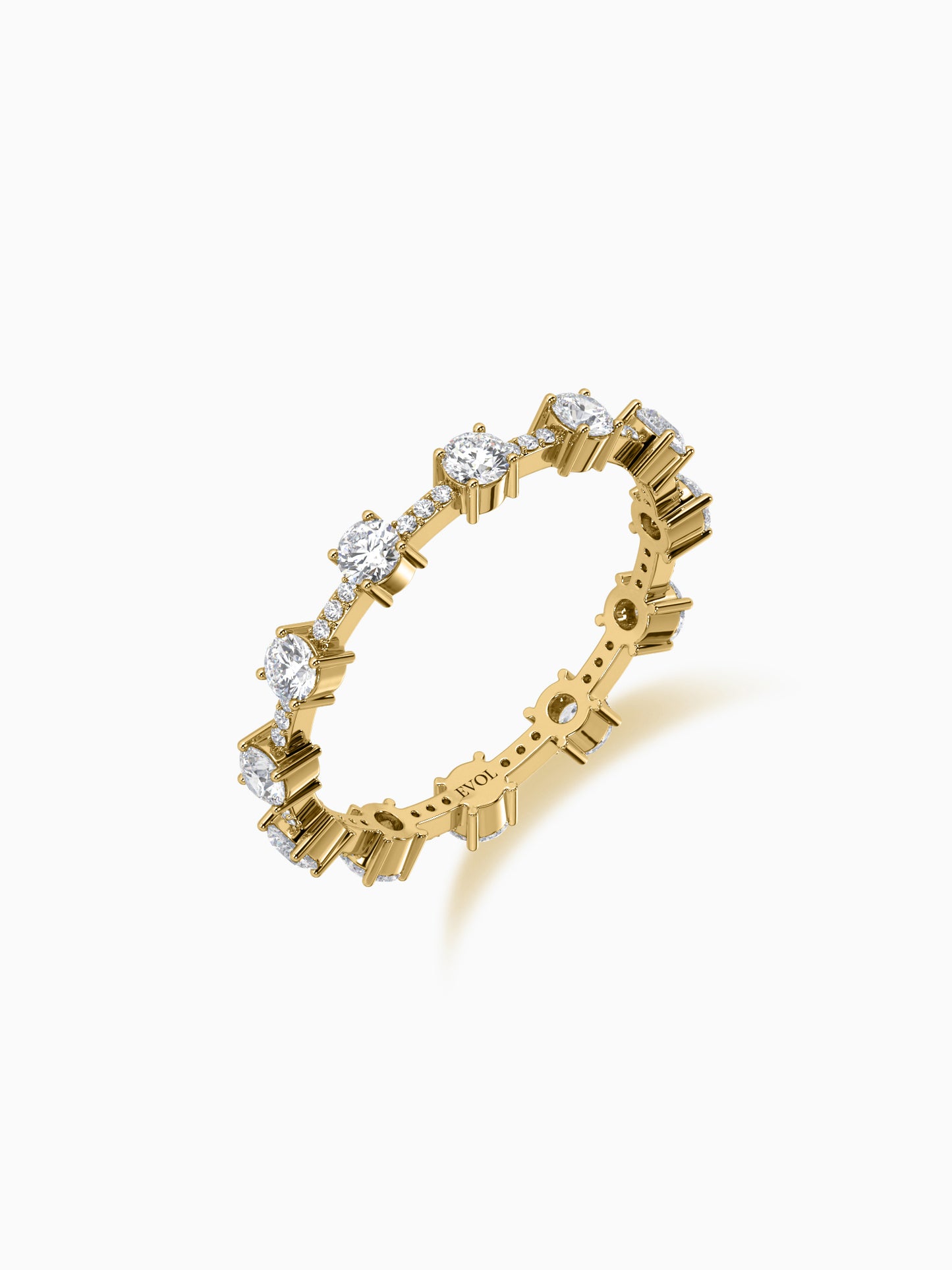 Solar diamond eternity ring