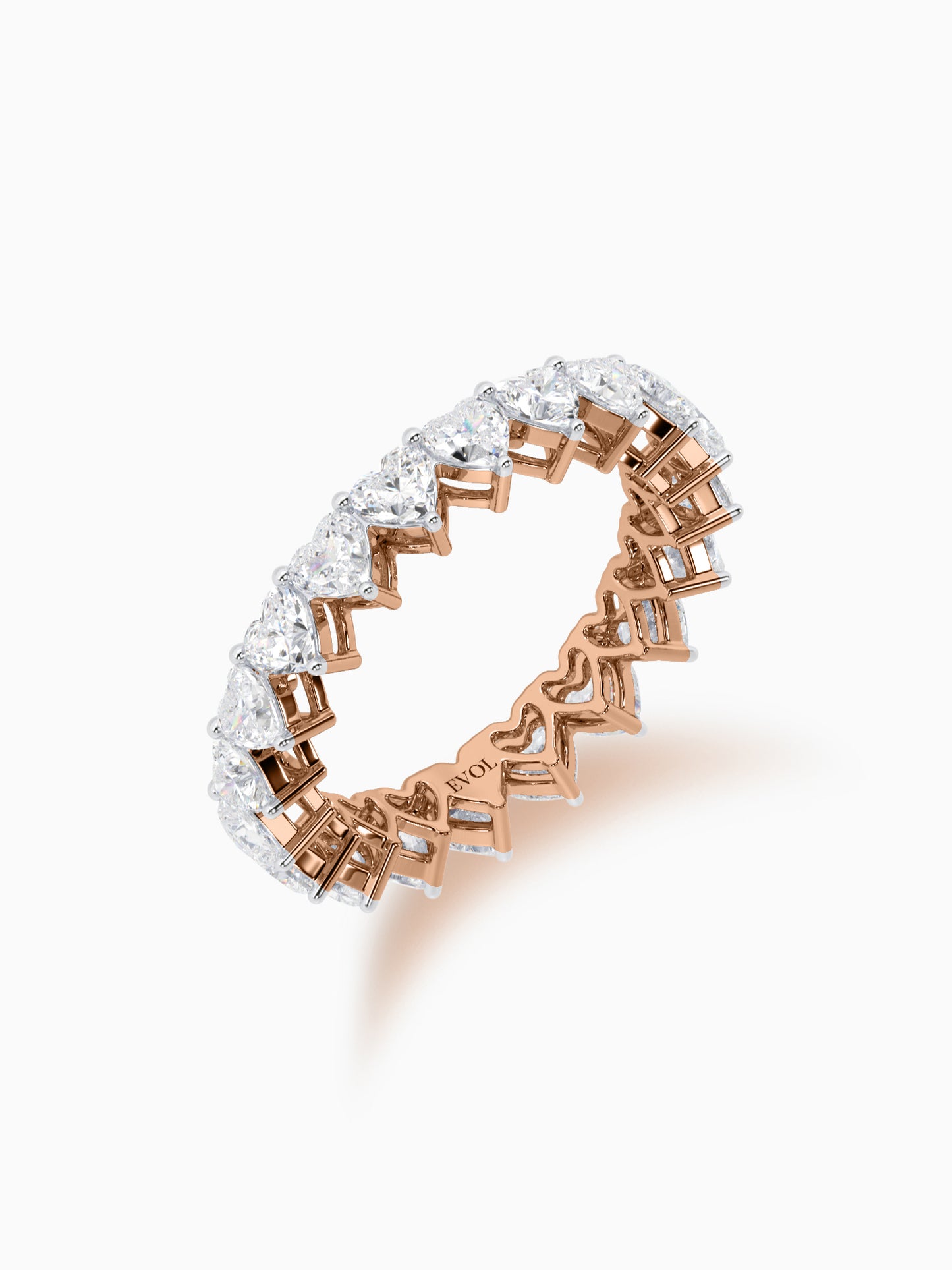 Cupid heart diamond eternity ring