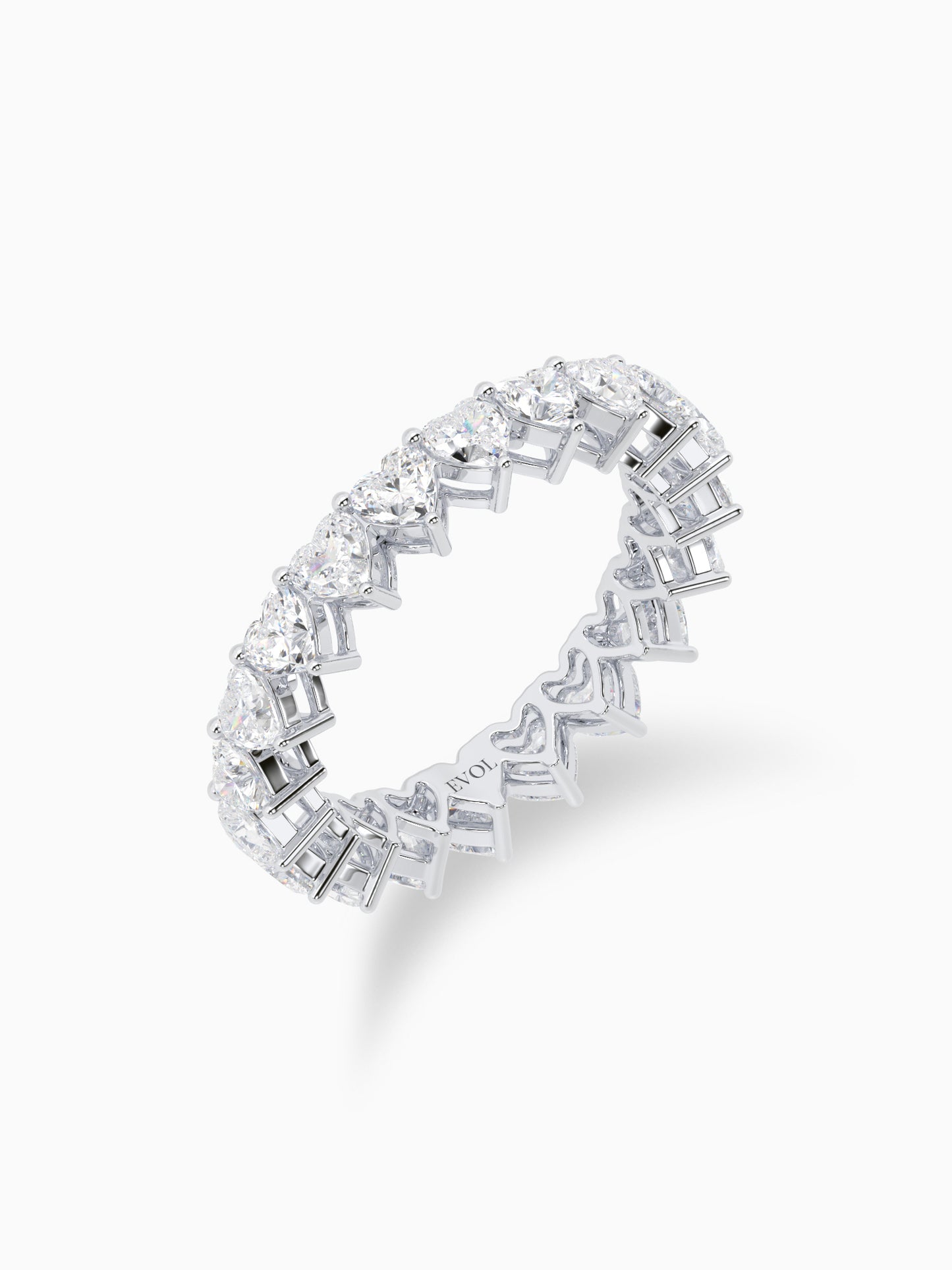 Cupid heart diamond eternity ring