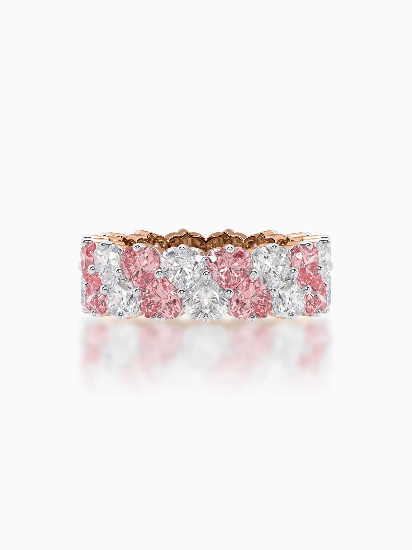 Twirling hearts diamond eternity ring