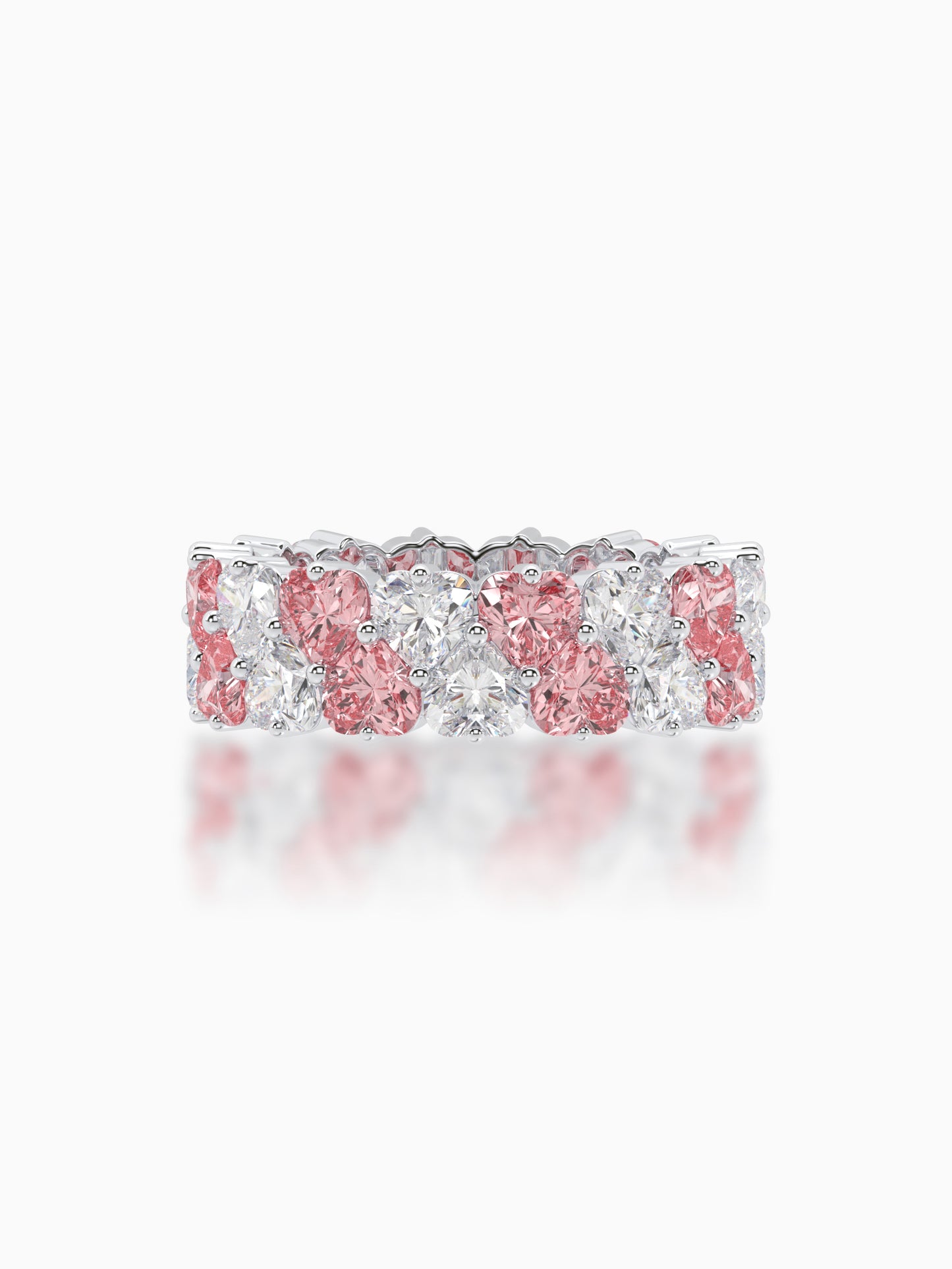 Twirling hearts diamond eternity ring