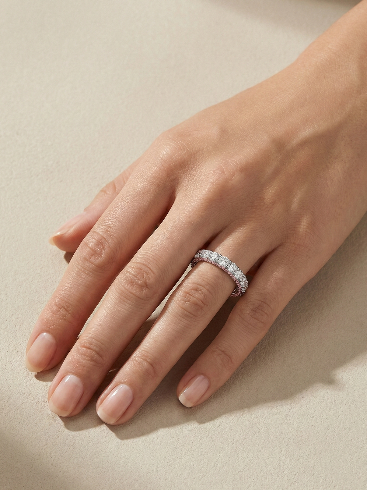 Whirlwind diamond eternity ring