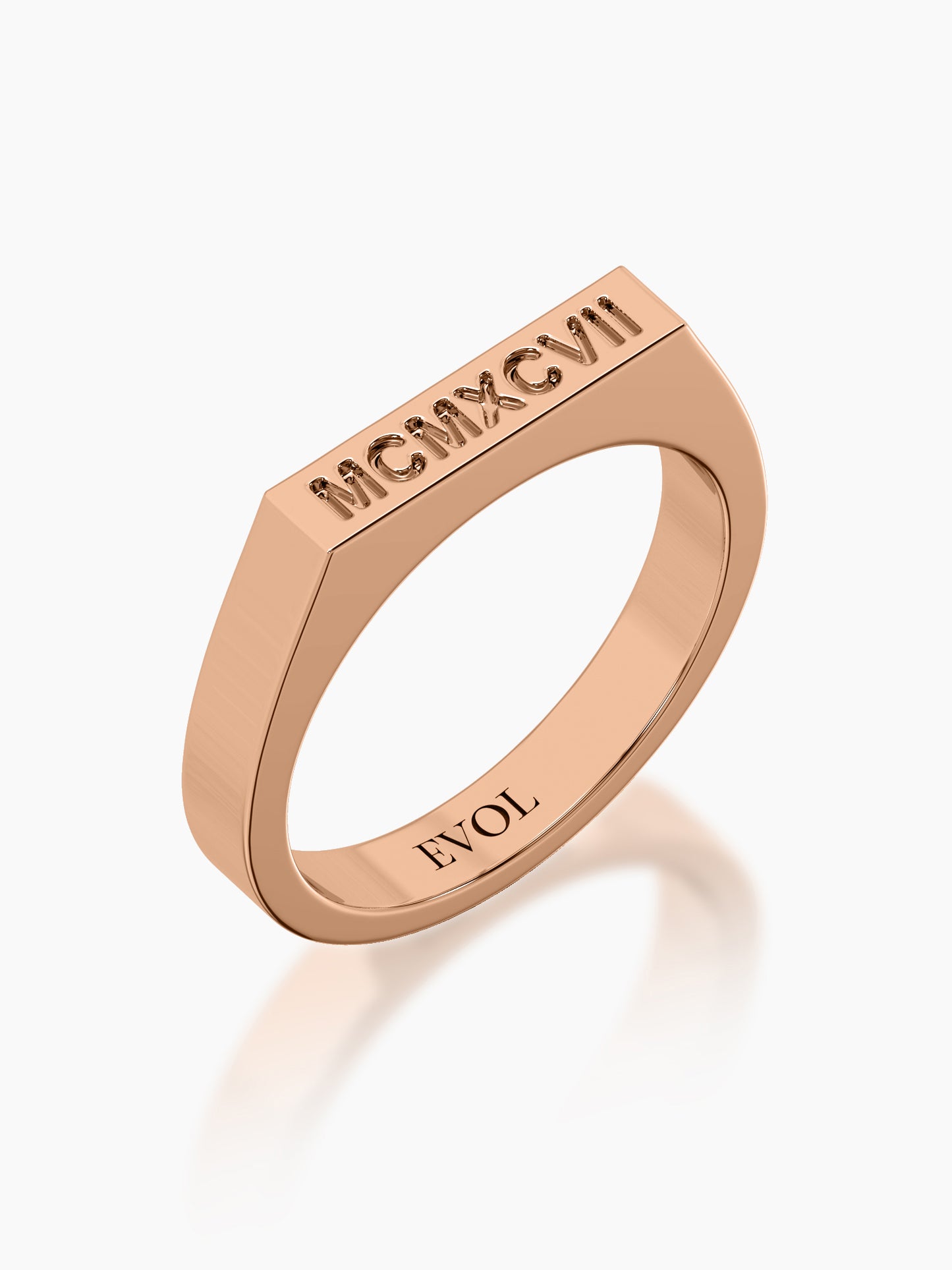 Engraved Band Signet Ring