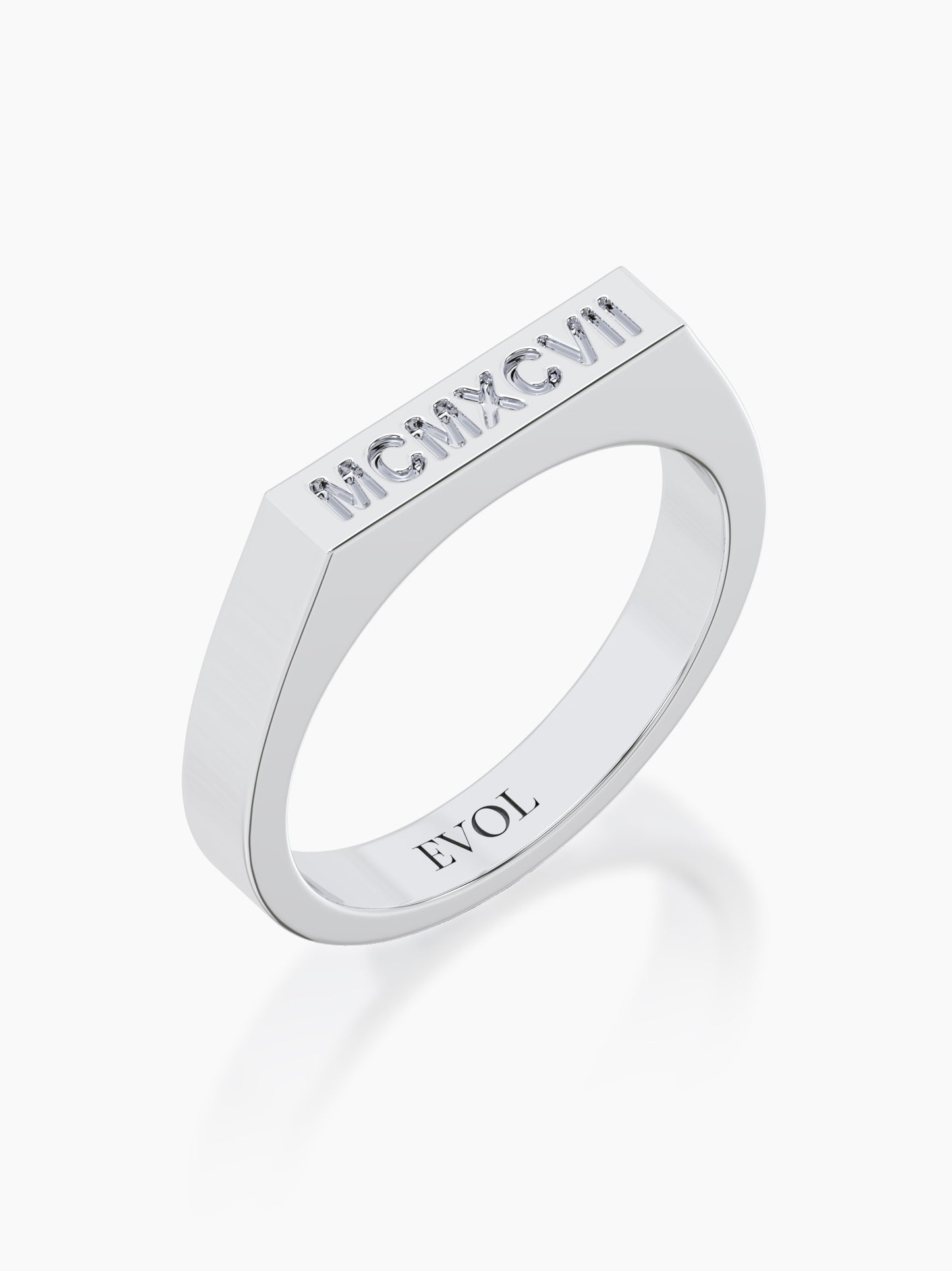 Engraved Band Signet Ring