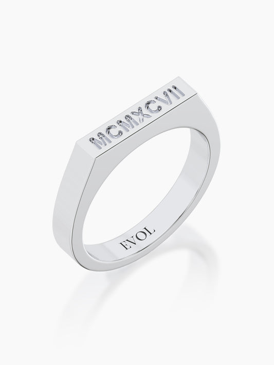 Engraved Band Signet Ring