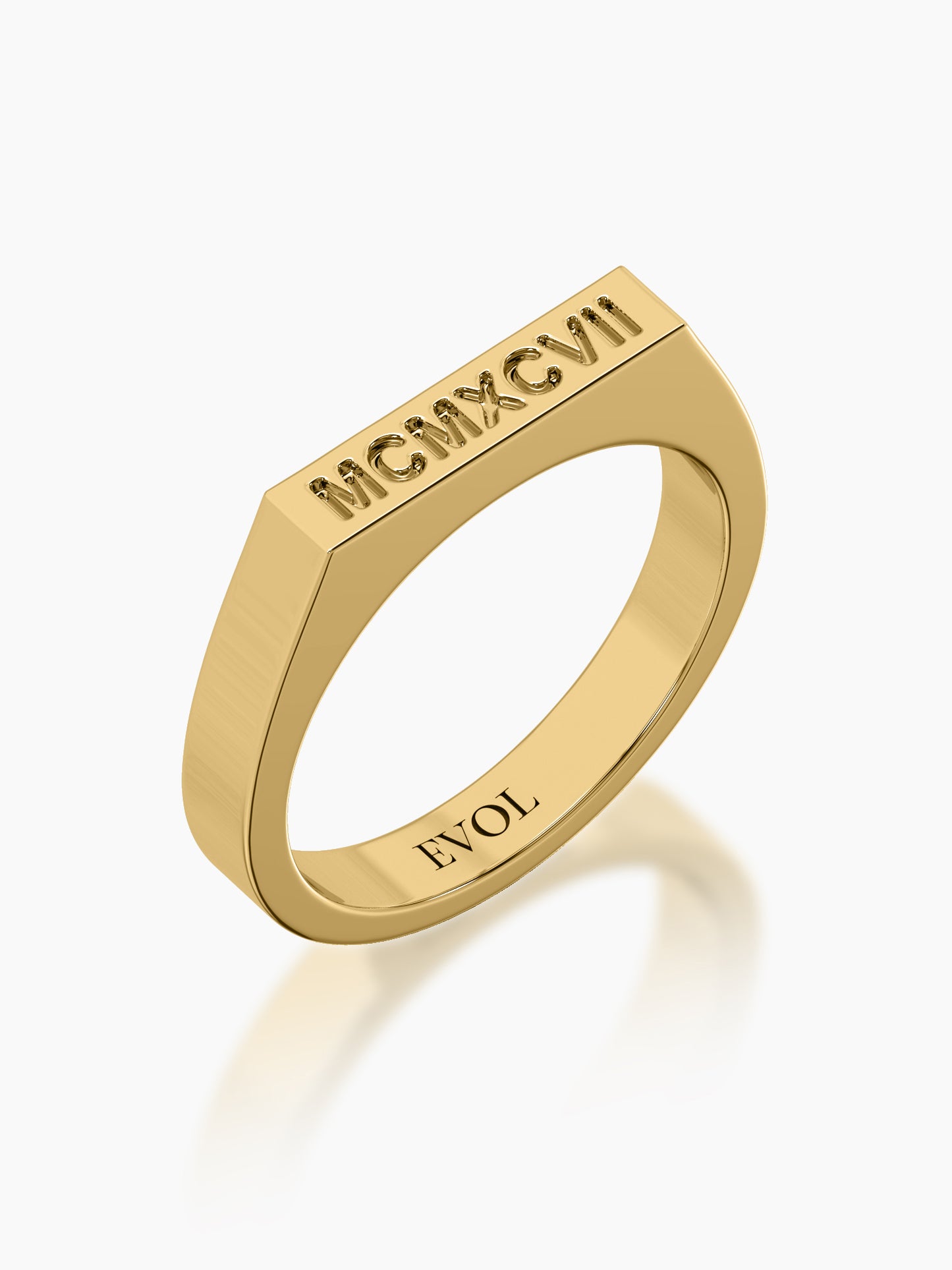 Engraved Band Signet Ring