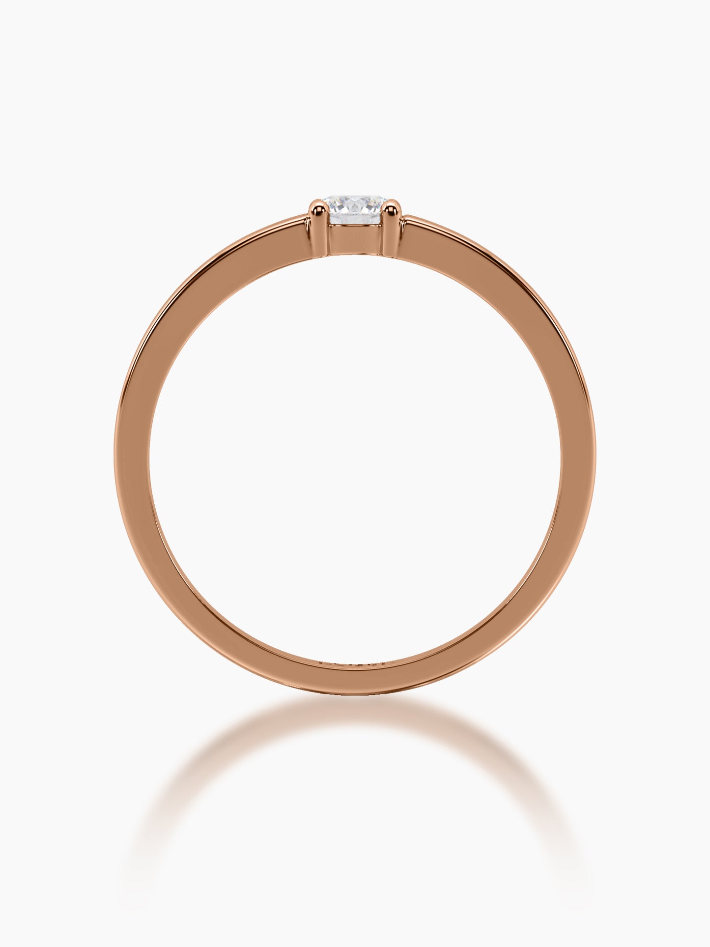 Flat Band Solitaire Ring