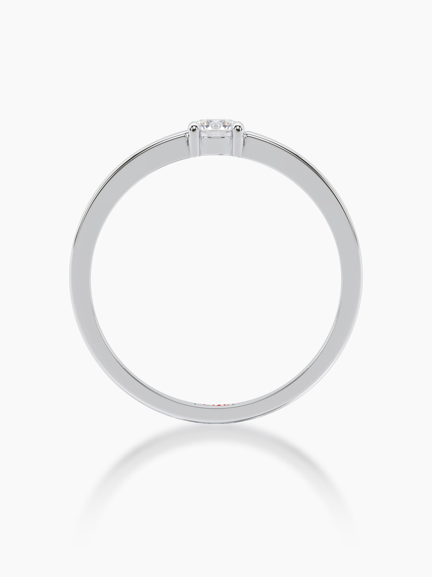 Flat Band Solitaire Ring