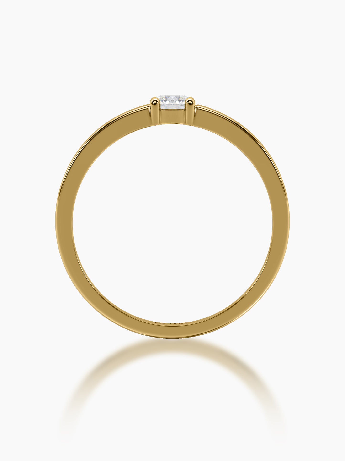 Flat Band Solitaire Ring