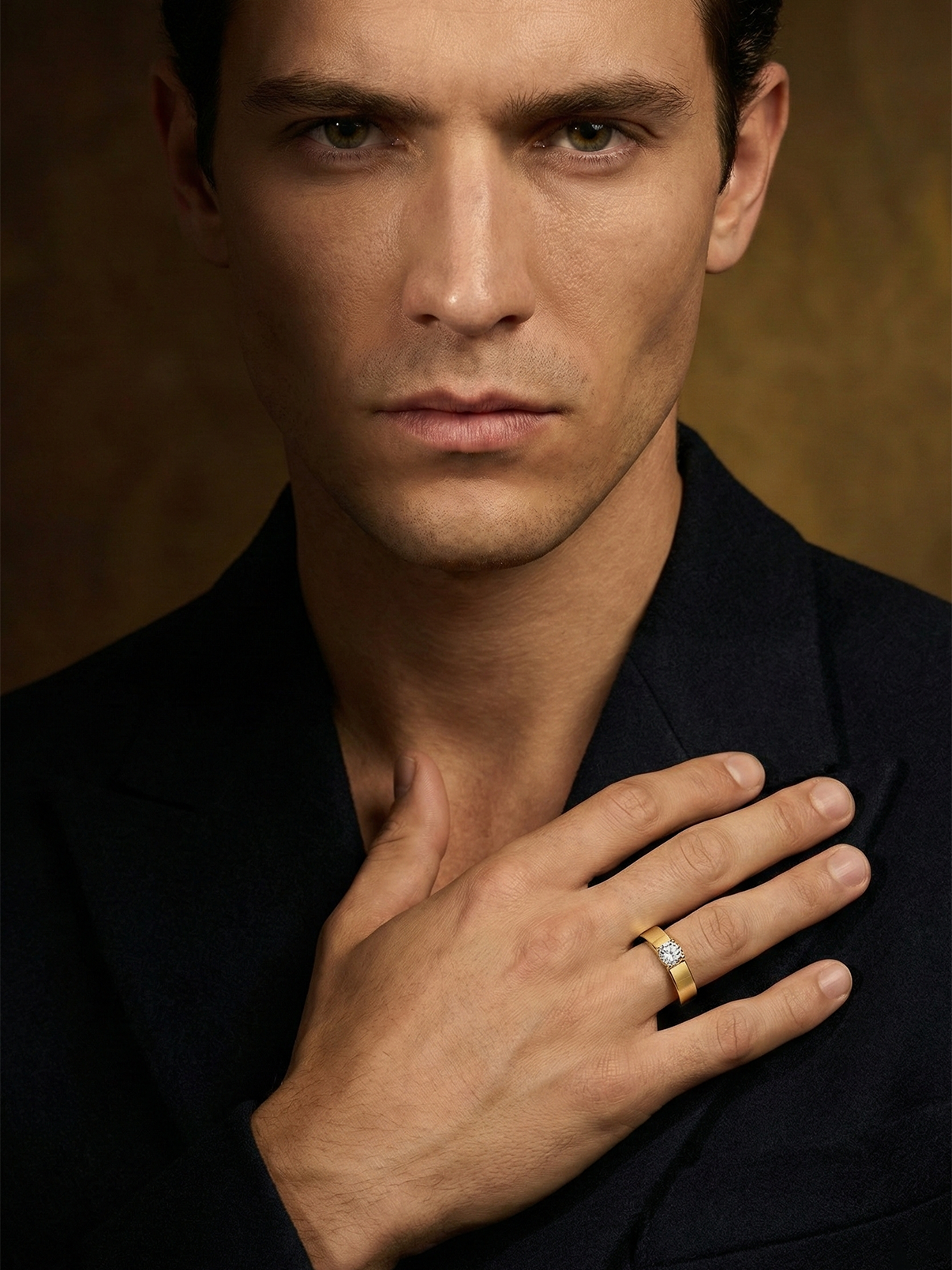 Flat Band Solitaire Ring