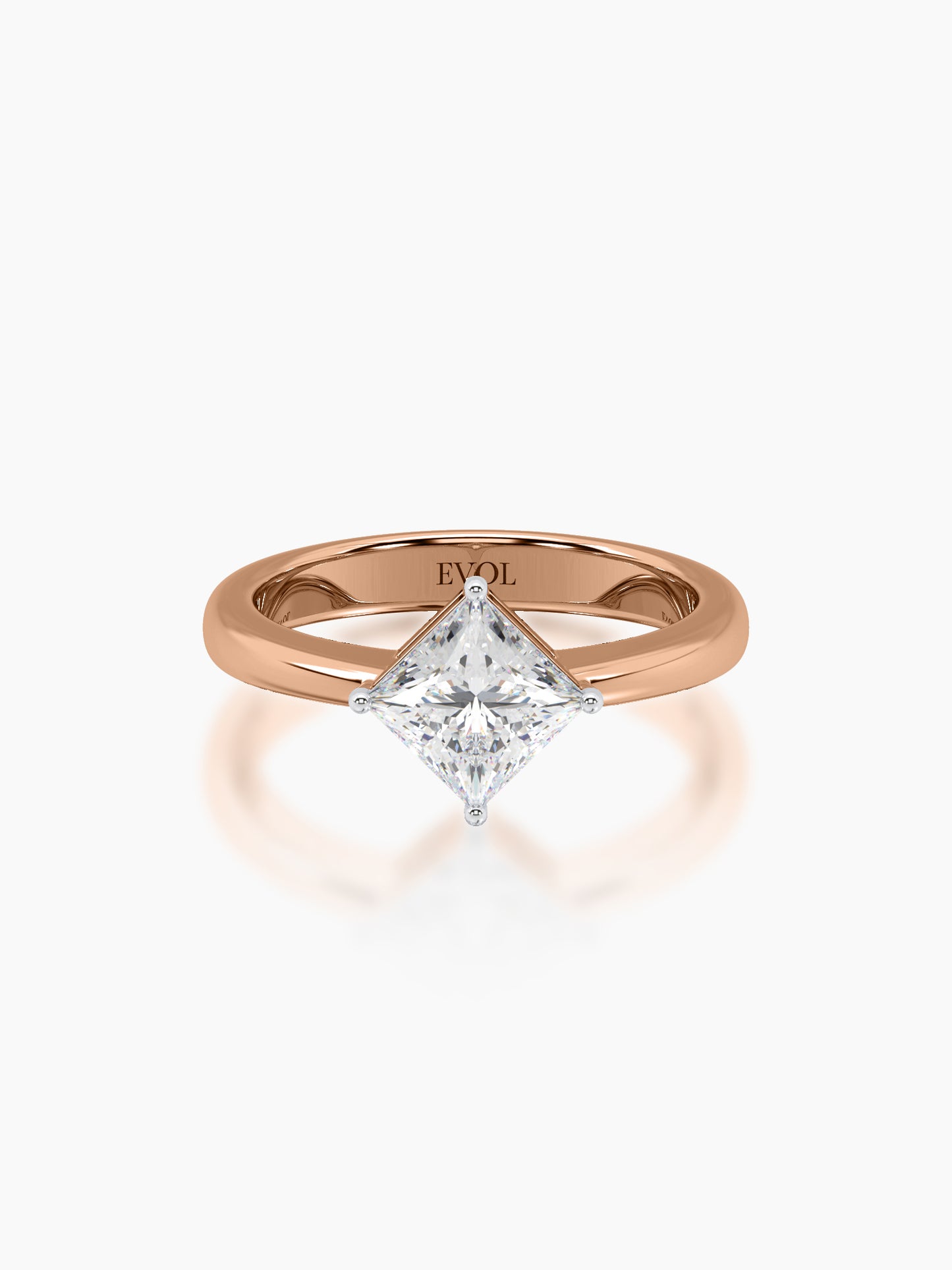 Sleek Princess Solitaire Ring