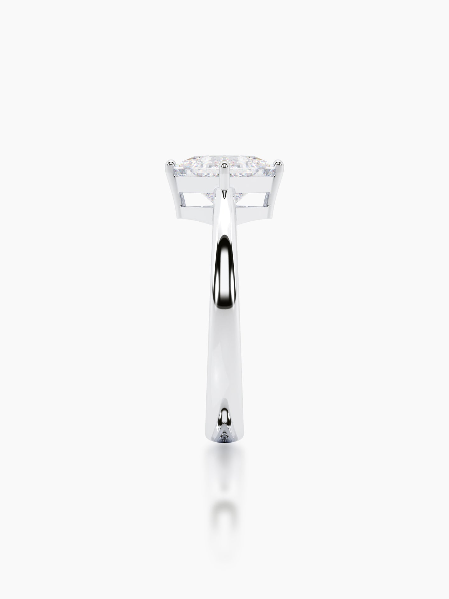 Sleek Princess Solitaire Ring