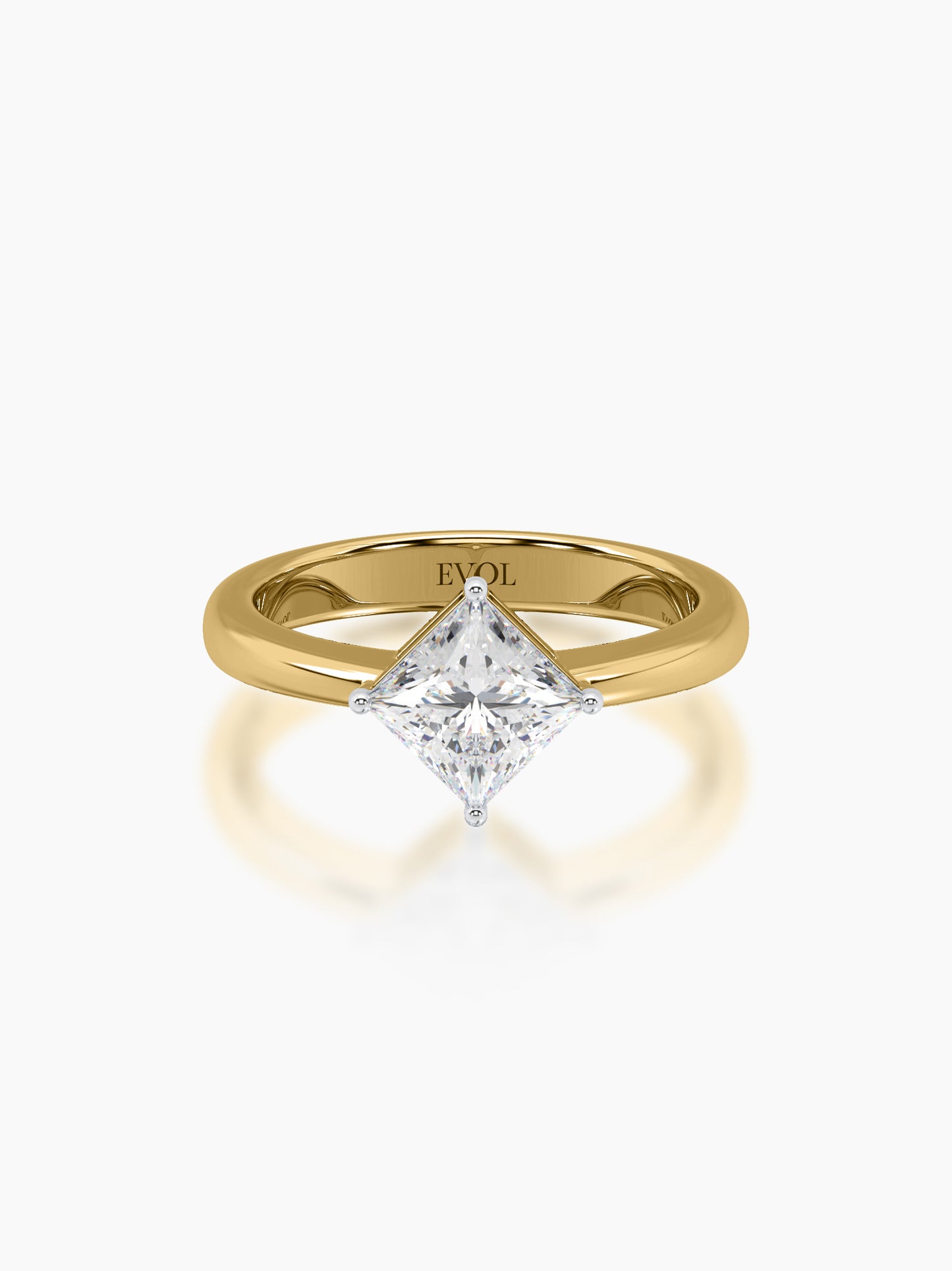 Sleek Princess Solitaire Ring