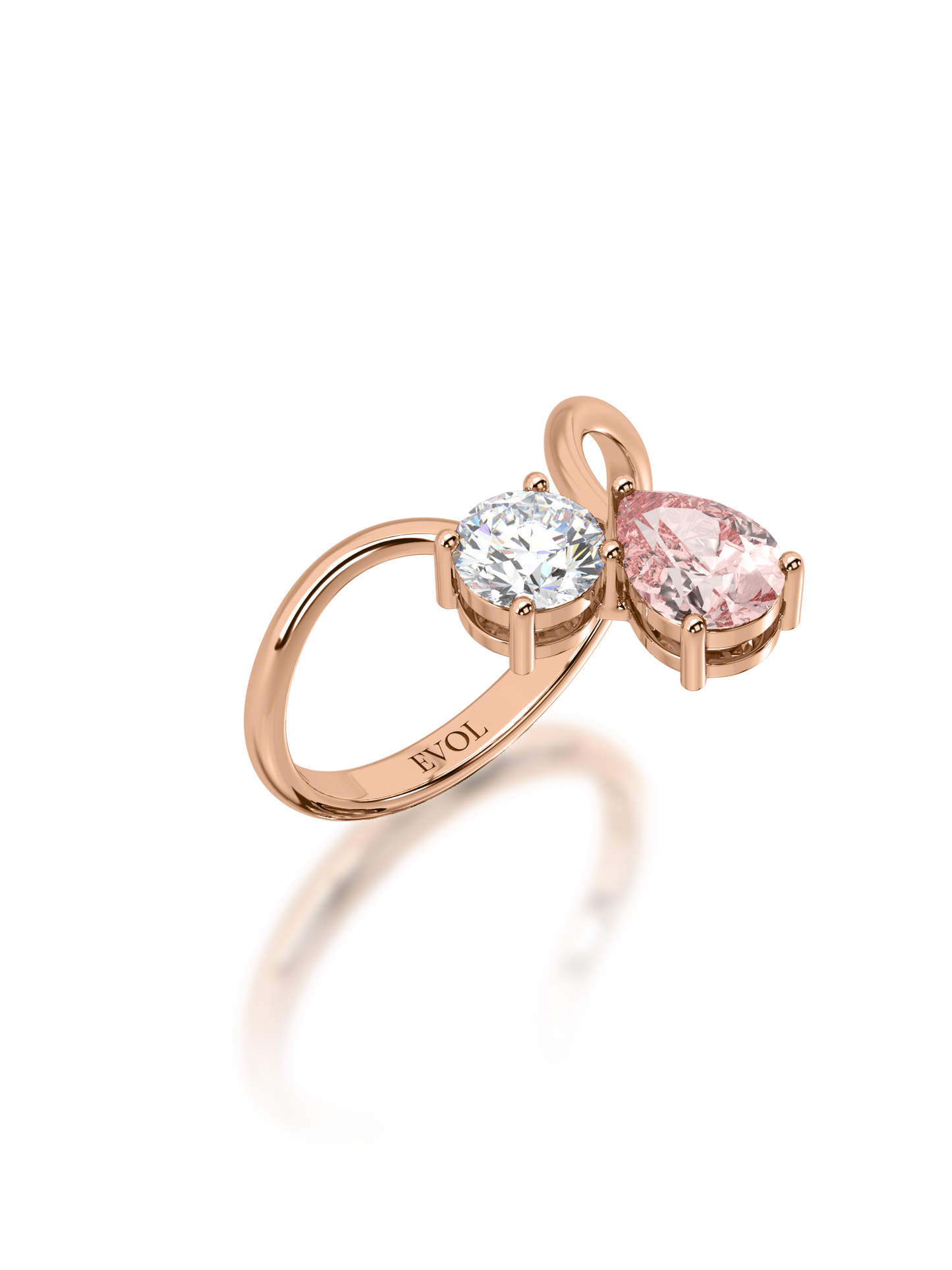 Harmony Pear Duo Ring
