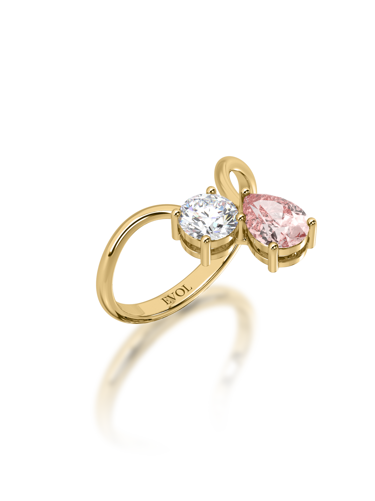 Harmony Pear Duo Ring