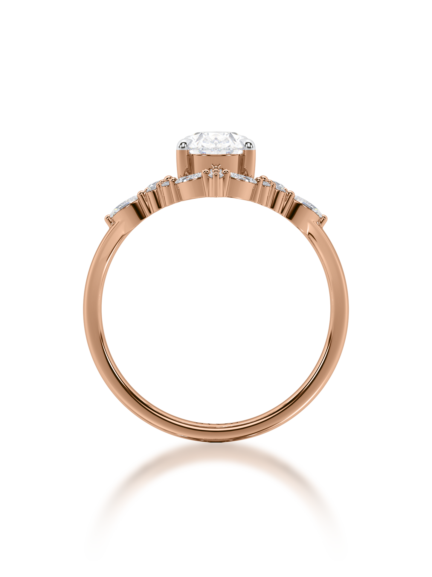 Aurora Pear Crest Ring