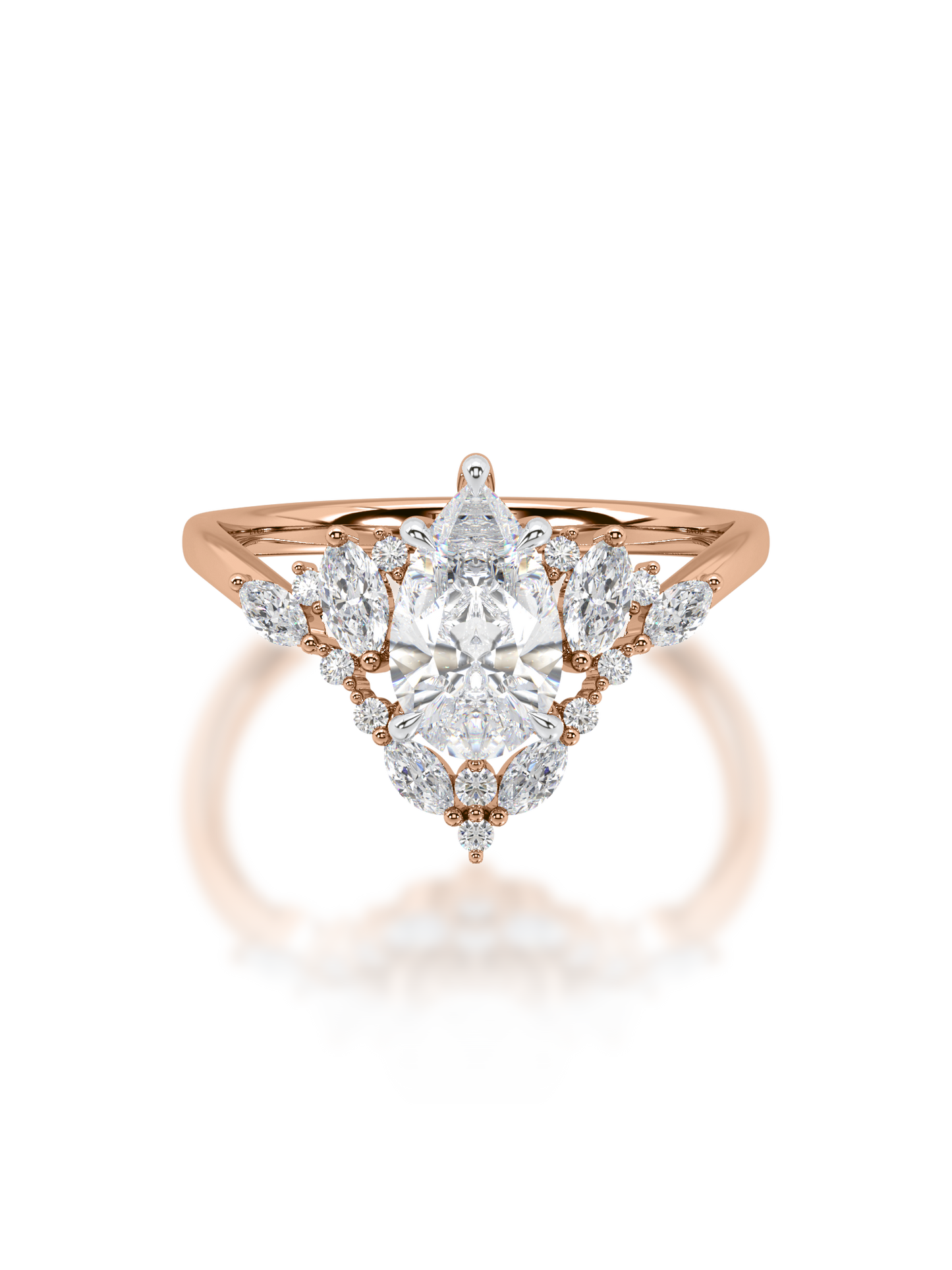 Aurora Pear Crest Ring