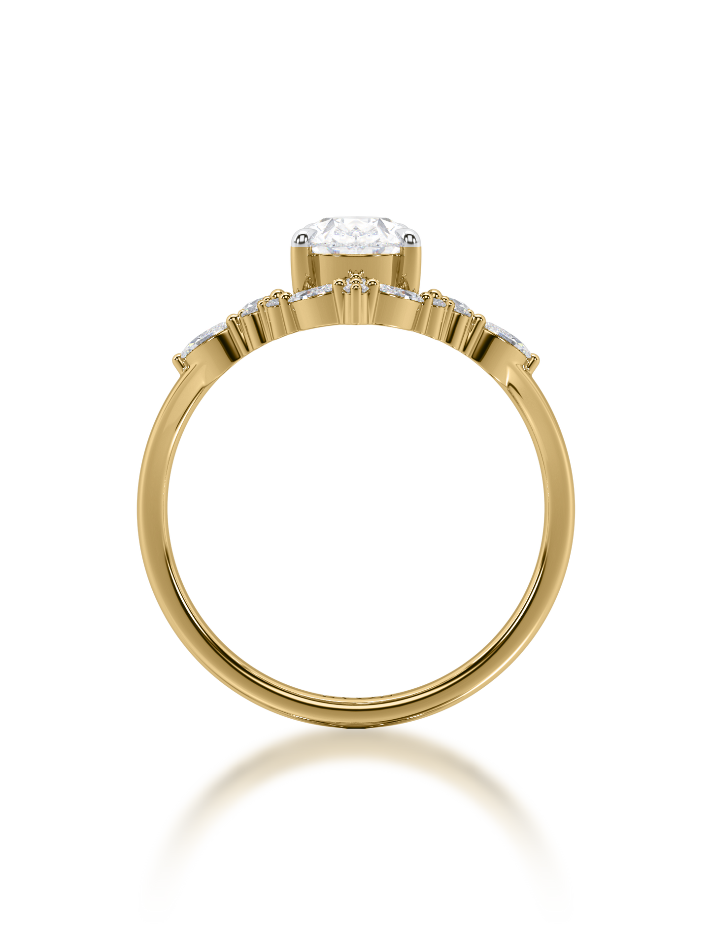 Aurora Pear Crest Ring