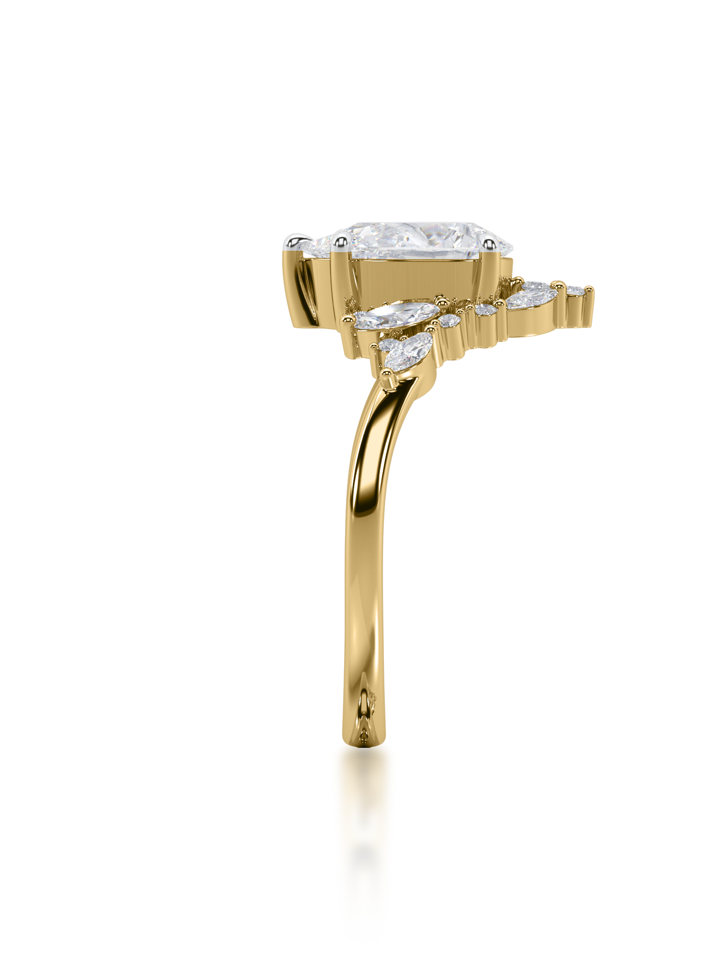 Aurora Pear Crest Ring